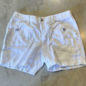 Inc 100% Linen White Shorts, Size 10